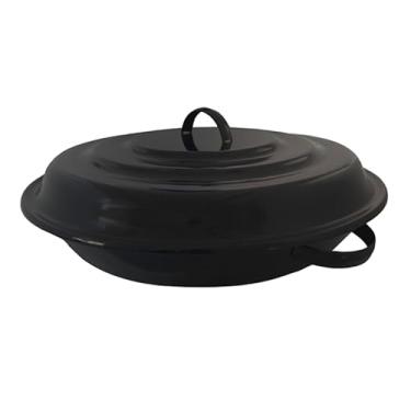 Imagem de Paellera Com Tampa Esmaltada 48 - Linha VEBA - Preto Chamuscado