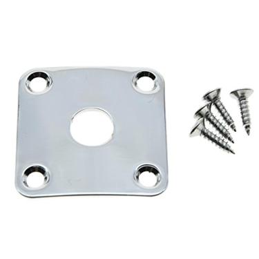 Imagem de Dopro Placa de tomada de base curvada de metal cromado com placa quadrada para Gibson LP Les Paul