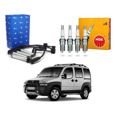 Imagem de Kit Vela Ngk Cabo Doblo Adventure 1.8 8v 2003 A 2010 - Delphi