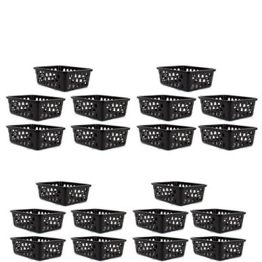 Imagem de Kit 20 Cestos Organizador 10 M e 10 Pequeno Preto - 123 Organizei