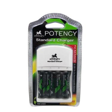 Imagem de Kit Carregador De Pilhas e Baterias 9V + Cartela Com 4 Pilhas 4800mAh 