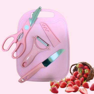 Imagem de Kit Utensílios De Cozinha 4 Peças Tábua Fatiar Cortar Cozinha Organiza