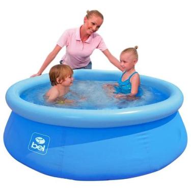 Imagem de Piscina Inflável Redonda 500L Portátil Reforçada Kit Reparo - Bel, Azu