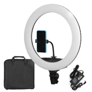Imagem de Ring Light Grande Iluminador LED 44cm + Suporte de Celular - TUDOPRAFO