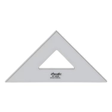 Imagem de Esquadro Acrílico Desetec Trident sem Escala 45/45/90 28cm Mod 4528