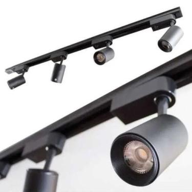 Imagem de Trilho Eletrificado Branco ou Preto + 5 spot 7w Branco Quente - Redtun