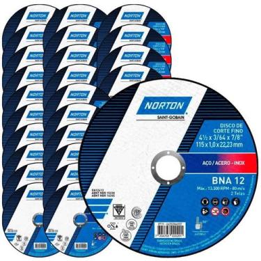 Imagem de Disco de Corte BNA 12 para Metal e Inox 4.1/2 POL Kit com 25 Unidades 