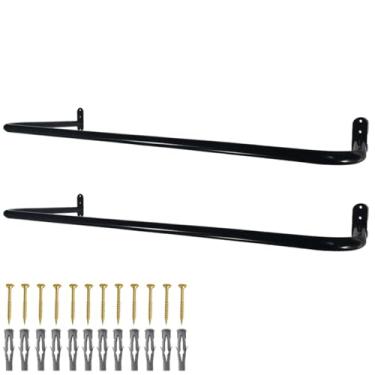 Imagem de Kit Duas Araras 1m Para Roupa Cabideiro Fixa Parede Casa Loja (Preto)