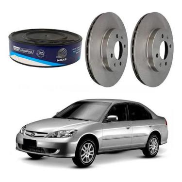 Imagem de Par Disco Freio Dianteiro Honda Civic 1.7 2004 A 2006 - MDS