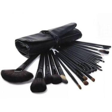 Imagem de Estojo com 24 Pincéis de Maquiagem - Preto - Comp