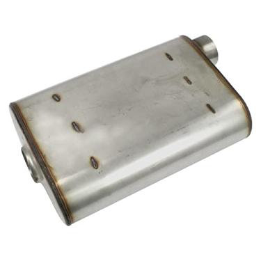 Imagem de JBA Silenciador 40-251400 ("Universal" estilo de câmara 304SS 35,5 x 24,8 x 10,16 cm 6,35 cm diâmetro de entrada), 1 pacote