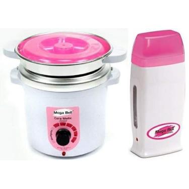 Imagem de Kit Depilação Termocera 400gr Com Refil Branca Com Rosa + Aquecedor de