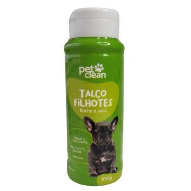 Imagem de Talco Pet Clean Banho a Seco Cachorro Gato Pet, Filhote