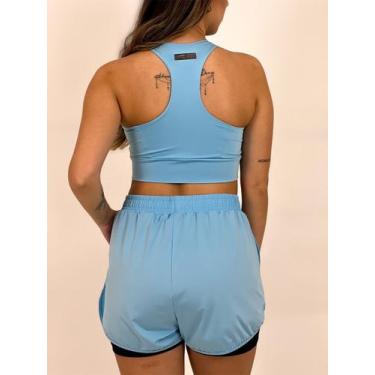 Imagem de Shorts Duplo Feminino Beach Sport - Azul Claro - HOTPLAY, M
