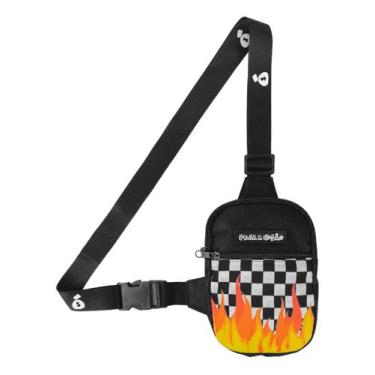 Imagem de Mini Bolsa Lateral Shoulder Bag Masculina Pega a Visão Fogo Xadrez Mon