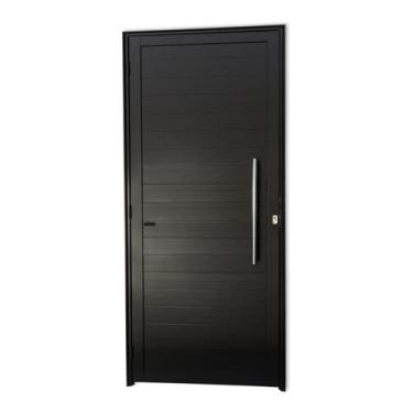 Imagem de Porta Lambril 2,10x60 lado DIREITO L-25 no alumínio preto c/puxador re