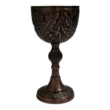 Imagem de Morcomart Cálice de cálice de vinho de latão feito à mão - estilo vintage elegante | Perfeito para amantes de vinho e colecionadores