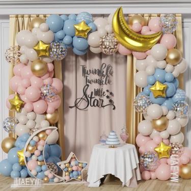 Imagem de Twinkle Twinkle Little Star Party Decorations,127Pcs Pastel Dusty Pink Blue Gold Balloon Arch Garland Kit for Baby Shower Gender Reveal Boy or Girl Birthday Party Decorations