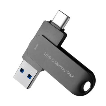 Imagem de Flash Drive de 256 GB para telefone, pen drive HUPINS USB C 170 M/S de alta velocidade, cartão de memória multiportas, compatível com telefone/tablet e PC Android (preto)
