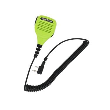 Imagem de YiNiTone Microfone de alto-falante portátil com plugue K de 2 pinos para rádio Walkie-Talkie Baofeng UV-5R BF-888S Quansheng UV-5RPLUS UV-K6 UV-K58