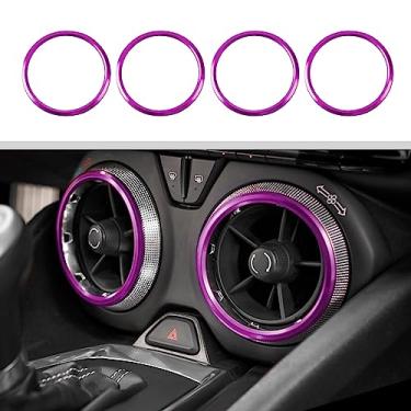 Imagem de JWWY Para Camaro Ar Condicionado Ventilação Ventilação Saída de Proteção Anel Capa Guarnição para Chevy Camaro 2017-2025+ Acessórios Interiores Liga de Alumínio Roxo