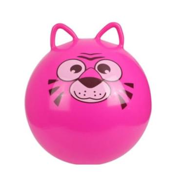 Imagem de Bola Pula Pula Inflável Infantil com Alça – Brinquedo Educativo e Seguro para Coordenação Motora e Equilíbrio (Rosa, Grande)