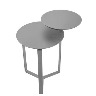 Imagem de Mesa Lateral 02 Tampos Chanfrada Pe Metal Preto Nero Artesano Nero Preto