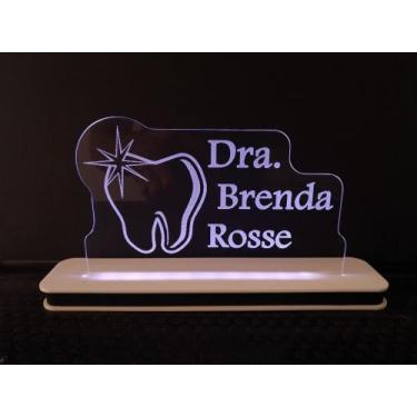Imagem de Luminária Decorativa com LED Dentista Dente - Hobbies do Ofício, Rosa