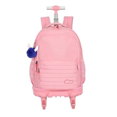 Imagem de Mochila com Rodinhas 360° e Alças Stitch Rosa MC49232SC Luxcel
