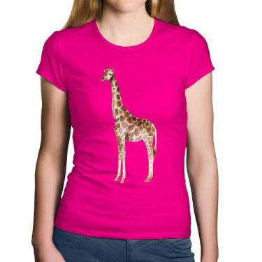 Imagem de Baby Look Algodão Girafa - Foca na Moda, Rosa, P