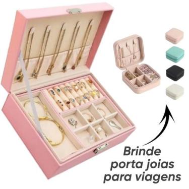 Imagem de Porta Joias Maleta + porta joia viagem com Chave Grande Para Casa ou V