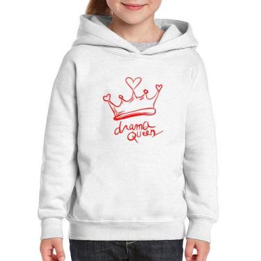 Imagem de Moletom Infantil Drama Queen - Foca na Moda, Branco, 12
