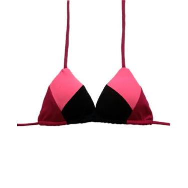 Imagem de Biquíni cortininha com bojo feminino tricolor - de uma maria para outr
