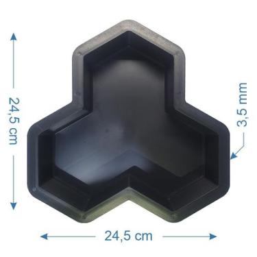 Imagem de 3 Forma De Piso Paver Bloquete 3 Pontas 6cm - Plastidon