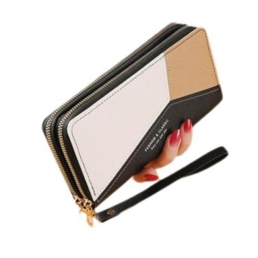 Imagem de Carteira Feminina Porta Cartão Grande Zíper Duplo Fashion - AlwyStore,