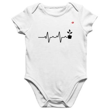 Imagem de Body Bebê Algodão Batimentos Cardíacos Plantinhas - Foca na Moda, Bran