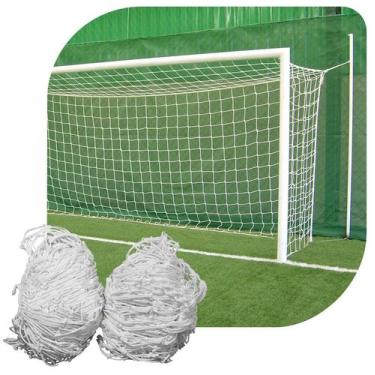 Imagem de Par de Rede para Trave de Gol Society Suiço 6mts Fio 2 Caixote Nylon -