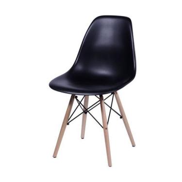 Imagem de Cadeira Eames Design Base Madeira Assento Preta - UPHome, 50514