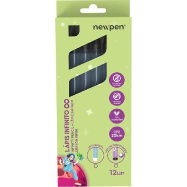 Imagem de Lápis Preto Redondo Infinito Diamante BLACK Roxa Caixa com 12 - Newpen