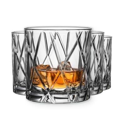 Imagem de Orrefors City Double Old Fashioned Glass (conjunto de 4) - 29 ml, design assimétrico, vidro para uísque, bourbon, gin, servir coquetéis e margaritas, lavável na lava-louças