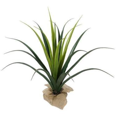 Imagem de Planta Artificial Folhagem Bromélia Ananas P/Vaso Decorativo Realista 