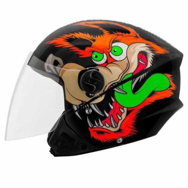 Imagem de Capacete Moto Aberto Coyote  New Three Elite Brilho Pro Tork, PRETO, 6
