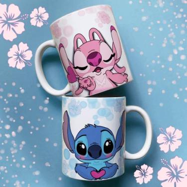 Imagem de Caneca Dia dos Namorados  Stitch e Angel Mod.04 - Ng Decor Canecas