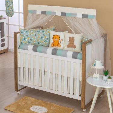 Imagem de Kit enxoval para berço selva/safari verde menino - MEDINA CONFECÇÕES