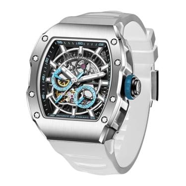 Imagem de BRUBOSES Relógio masculino automático | relógio de pulso mecânico de luxo para homens | relógio masculino, Azul, Moderno