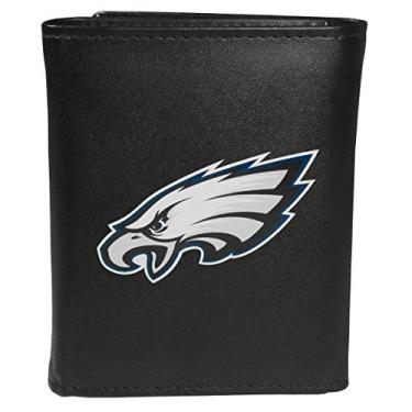 Imagem de NFL Philadelphia Eagles Carteira unissex Siskiyou SportsLeather com logotipo grande, preta, tamanho único