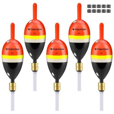 Imagem de THKFISH Boias de pesca boias de pesca para peixe tipo balsa, Walleye, salmão (laranja - preto, 5 x 5 peças)