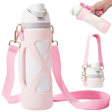 Imagem de Bota de silicone com alça para garrafa de água Owala Freesip 680 g, acessórios de suporte de garrafa de água para corrida, academia ou corrida