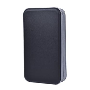 Imagem de Capa para CD alavisxf xx, suporte de CD de plástico rígido com capacidade de 96, suporte de armazenamento de disco de DVD protetor, portátil, com zíper, CD e DVD, organizador de armazenamento para carro, casa, viagem, Preto, 96 Capacity