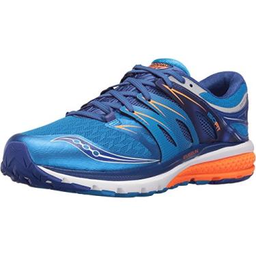 Imagem de Saucony Zealot Iso 2 Tênis de corrida masculino, Azul/laranja, 42